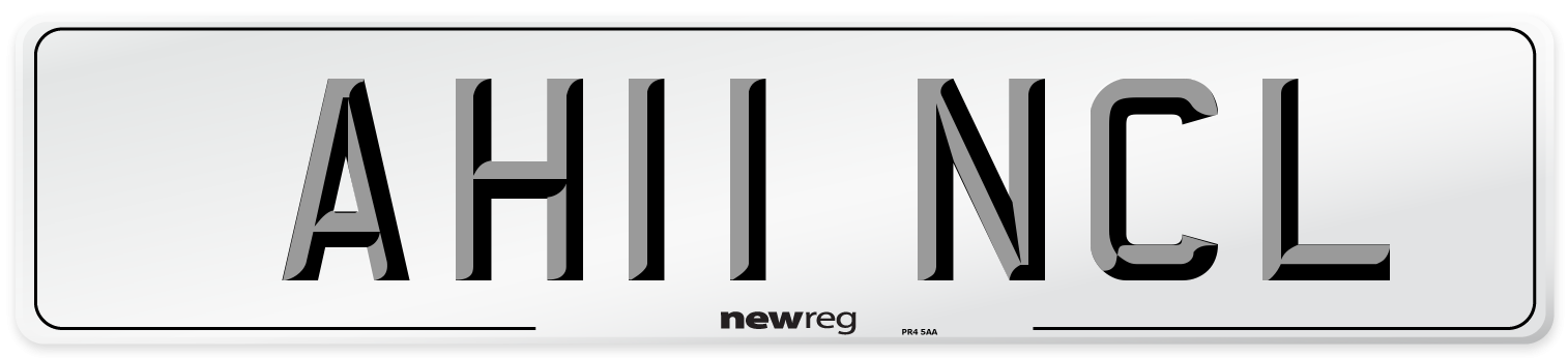 AH11 NCL Number Plate from New Reg